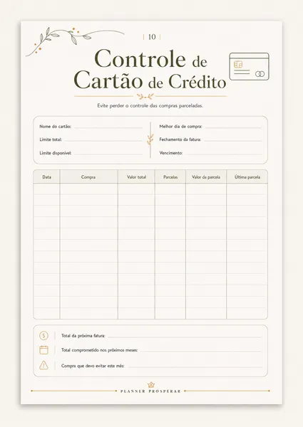 Página interna do Planner Prosperar 3