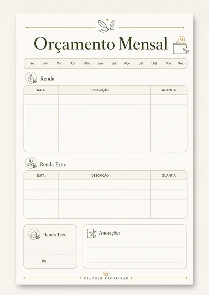 Página interna do Planner Prosperar 7